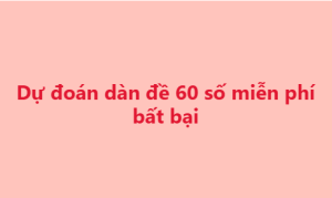 Soi cầu dàn đề 60 số